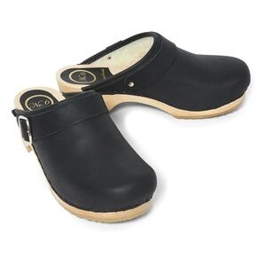 NO. 6 James Shearling-Lined Clogs in Black - Size 37 🖤